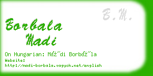 borbala madi business card